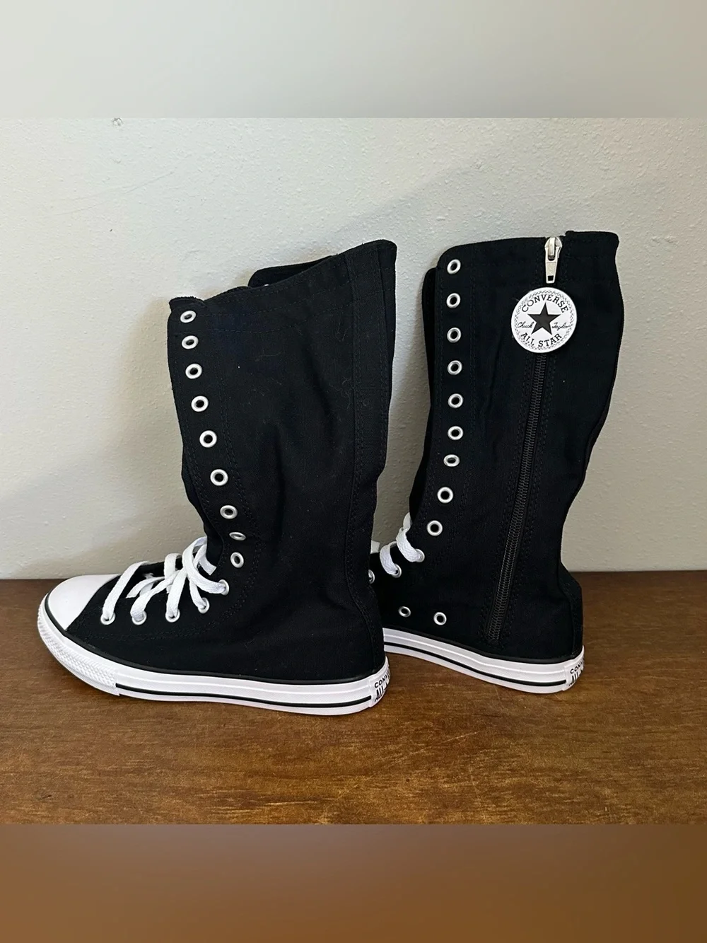 Converse All-Star Chuck Taylor Black Knee High Boots Youth Size 3